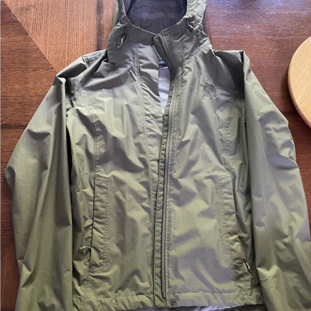 The North Face Green Raincoat Weather-Resistant Hooded